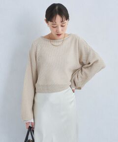 メッシュ クロップド 2WAY プルオーバー ニット -ウォッシャブル-