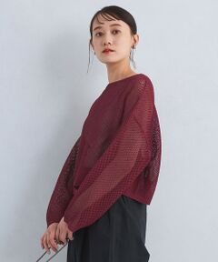 メッシュ クロップド 2WAY プルオーバー ニット -ウォッシャブル-