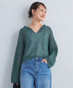 メッシュ クロップド 2WAY プルオーバー ニット -ウォッシャブル-