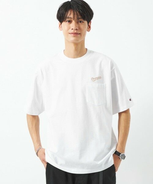 【別注】＜Champion×green label relaxing＞ロゴ ポケット Tシャツ