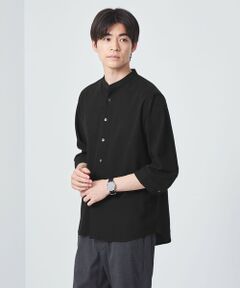 【WEB限定】JUSTFIT カノコ バンドカラー 7分袖 シャツ