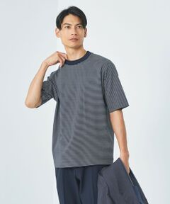 L/A ポンチ ボーダー ワイドカラー Tシャツ