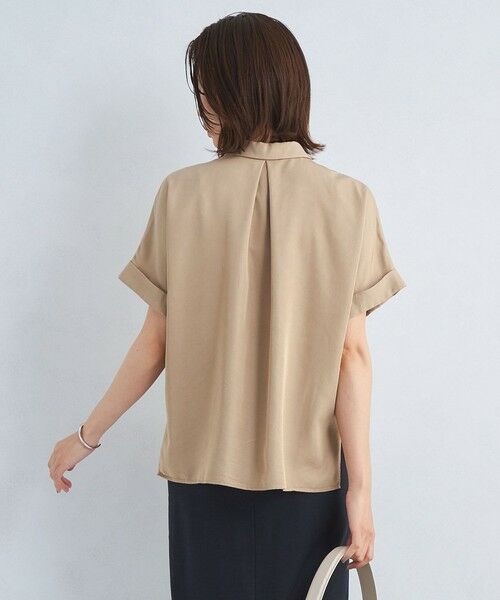 襟付き ワイド ショート スリーブ シャツ -接触冷感- （シャツ  