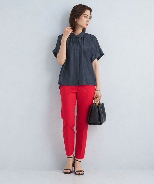 襟付き ワイド ショート スリーブ シャツ -接触冷感- （シャツ  