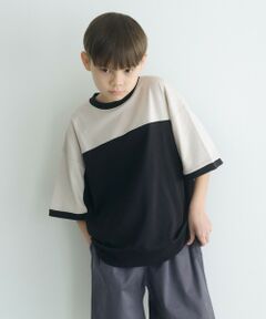 TJ パネル切り替え ビッグ Tシャツ / キッズ  140cm-160cm - 吸水速乾 -