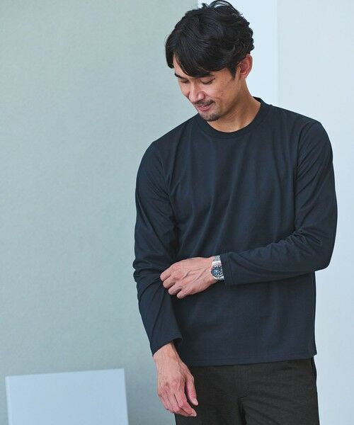 green label relaxing/グリーンレーベル リラクシング 【WEB限定】JUST fit ジャケイン クルーネック 長袖 Tシャツ -吸水速乾・抗菌- NAVY XL green label relaxing/グリーンレーベル リラクシング 【WEB限定】JUST fit ジャケイン クルーネック 長袖 Tシャツ -吸水速乾・抗菌- NAVY XL