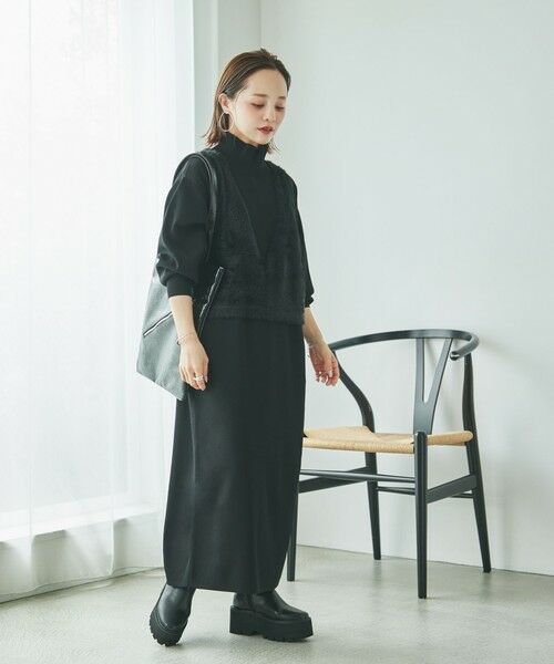 green label relaxing / グリーンレーベル リラクシング ロング・マキシ丈ワンピース | 【WEB限定/別注】［size SHORTあり］＜UNLIENS / AKIKO TANAKA＞ニット ベスト×ワンピース | 詳細1