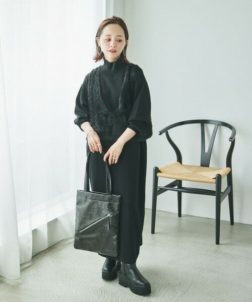 green label relaxing / グリーンレーベル リラクシング ロング・マキシ丈ワンピース | 【WEB限定/別注】［size SHORTあり］＜UNLIENS / AKIKO TANAKA＞ニット ベスト×ワンピース | 詳細5