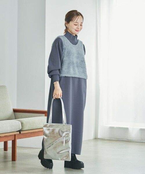 green label relaxing / グリーンレーベル リラクシング ロング・マキシ丈ワンピース | 【WEB限定/別注】［size SHORTあり］＜UNLIENS / AKIKO TANAKA＞ニット ベスト×ワンピース | 詳細11