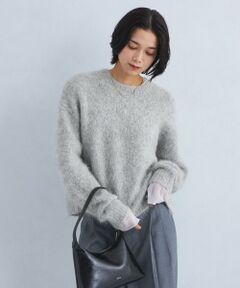 ［size SHORTあり］アルパカミックス シャギ—  クルーネック プルオーバー