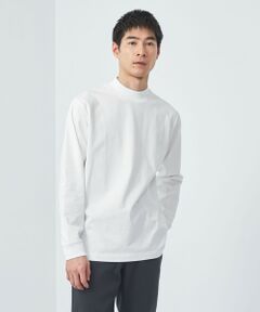 LONG FIBER COTTON クリア モックネック カットソー