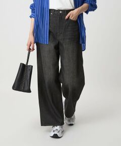 極美品♡グリーンレーベルリラクシング　ノーカラー　ワイドパンツ　ウエストリボン 極美品♡グリーンレーベルリラクシング ノーカラー ワイドパンツ