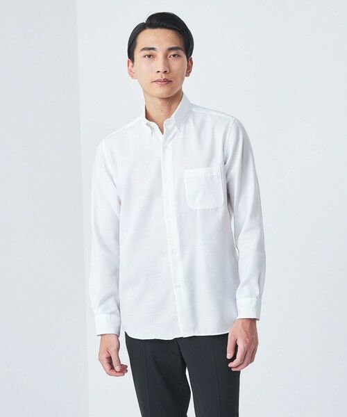 green label relaxing/グリーンレーベル リラクシング エブリット コットンオックス ムジ スナップ ボタンダウン シャツ -イージーアイロン- WHITE L green label relaxing/グリーンレーベル リラクシング エブリット コットンオックス ムジ スナップ ボタンダウン シャツ -イージーアイロン- WHITE L