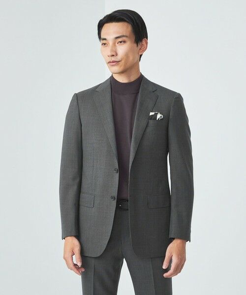 green label relaxing/グリーンレーベル リラクシング GLR CLOTH 織柄無地 2B HC/BW スーツジャケット -防シワ- MD. GRAY M(46) green label relaxing/グリーンレーベル リラクシング GLR CLOTH 織柄無地 2B HC/BW スーツジャケット -防シワ- MD. GRAY M(46)