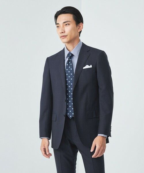 green label relaxing/グリーンレーベル リラクシング GLR CLOTH 織柄無地 2B HC/BW スーツジャケット -防シワ- NAVY L(48) green label relaxing/グリーンレーベル リラクシング GLR CLOTH 織柄無地 2B HC/BW スーツジャケット -防シワ- NAVY L(48)