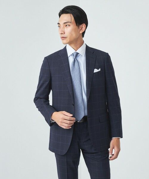 green label relaxing/グリーンレーベル リラクシング GLR CLOTH ウィンドウペイン 2B HC/RV スーツジャケット -防シワ- NAVY M(46) green label relaxing/グリーンレーベル リラクシング GLR CLOTH ウィンドウペイン 2B HC/RV スーツジャケット -防シワ- NAVY M(46)