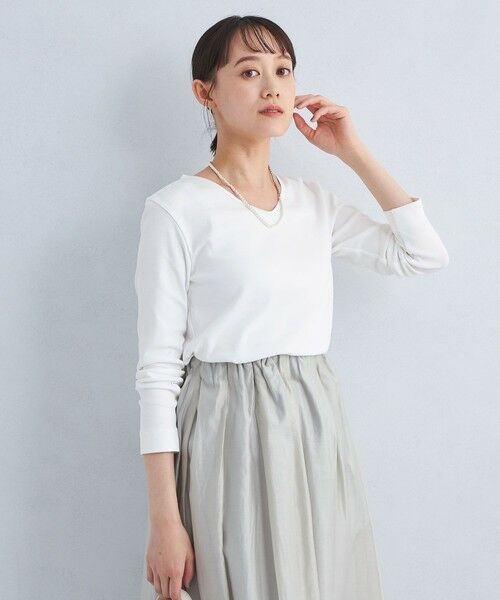 green label relaxing/グリーンレーベル リラクシング ベーシック フライス Vネック プルオーバー カットソー OFF WHITE FREE green label relaxing/グリーンレーベル リラクシング ベーシック フライス Vネック プルオーバー カットソー OFF WHITE FREE