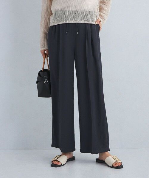 green label relaxing/グリーンレーベル リラクシング サテン ドロスト パンツ NAVY M(38) green label relaxing/グリーンレーベル リラクシング サテン ドロスト パンツ NAVY M(38)
