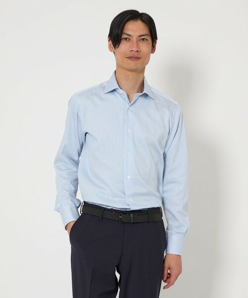 green label relaxing/グリーンレーベル リラクシング MADE BY HITOYOSHI ワイドカラー ドレスシャツ LT. BLUE L(41cm) green label relaxing/グリーンレーベル リラクシング MADE BY HITOYOSHI ワイドカラー ドレスシャツ LT. BLUE L(41cm)