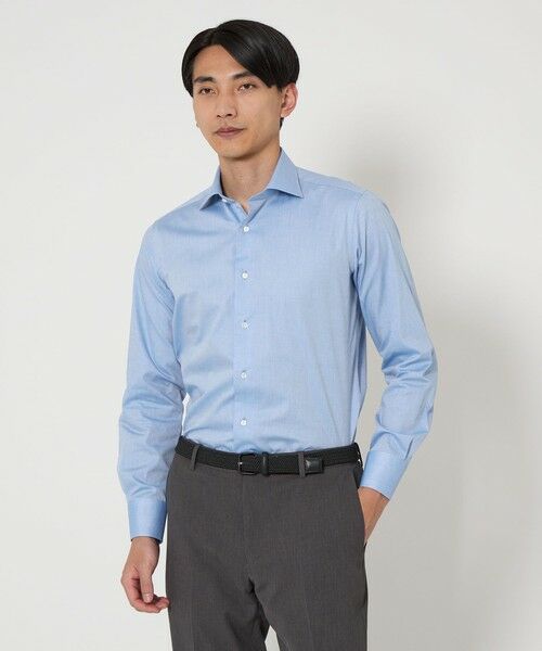 green label relaxing/グリーンレーベル リラクシング MADE BY HITOYOSHI ワイドカラー ドレスシャツ COBALT L(41cm) green label relaxing/グリーンレーベル リラクシング MADE BY HITOYOSHI ワイドカラー ドレスシャツ COBALT L(41cm)