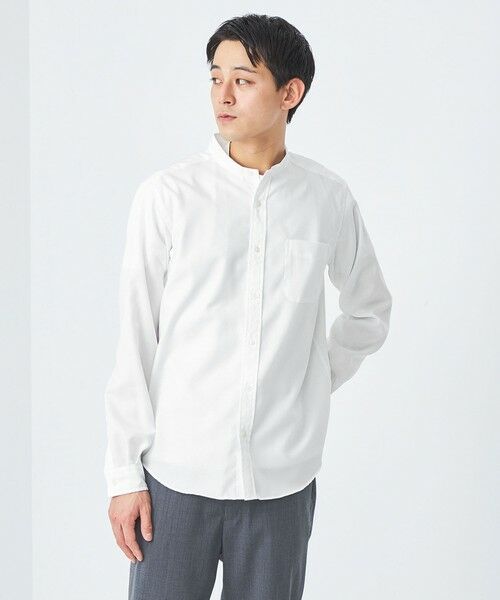 セール】 オックスフォード バンドカラー シャツ ‐防シワ
