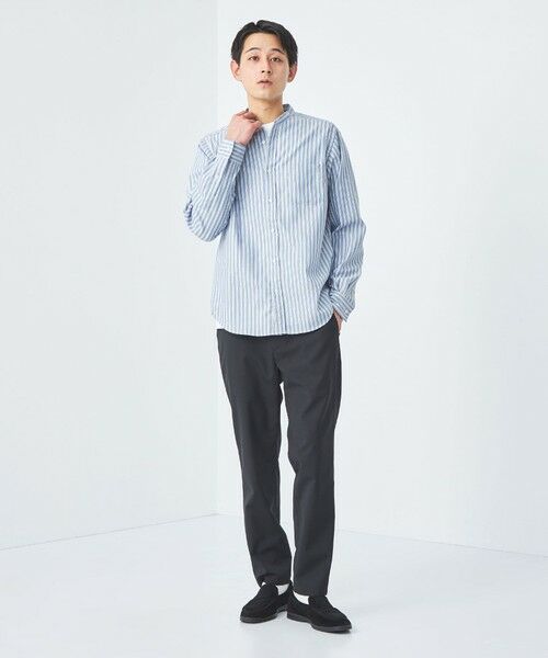 セール】 オックスフォード バンドカラー シャツ ‐防シワ