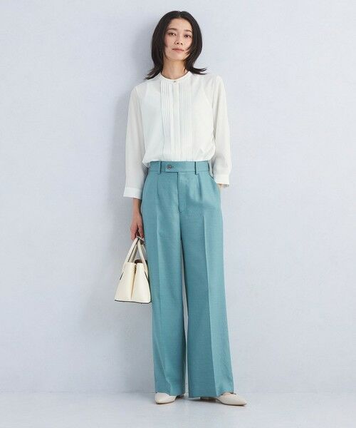 「green label relaxing」 7分袖ブラウス FREE グリーン レディース green label relaxing ブラウス シャツ デザインタック 7分袖