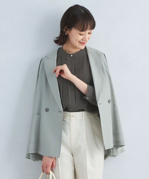 「green label relaxing」 7分袖ブラウス FREE ブラック レディース green label relaxing ブラウス シャツ デザインタック 7分袖