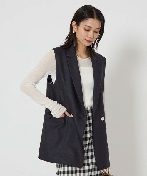 GREEN LABEL RELAXING ネイビー ロングベスト　未使用 GREEN LABEL RELAXING ネイビー ロングベスト 未使用 green