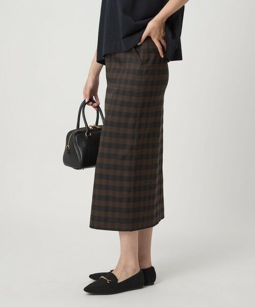 green label relaxing / グリーンレーベル リラクシング ロング・マキシ丈スカート | ［size SHORTあり］キチントボトムス Iライン スリム タイト スカート ギンガムチェック | 詳細21