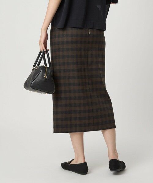 green label relaxing / グリーンレーベル リラクシング ロング・マキシ丈スカート | ［size SHORTあり］キチントボトムス Iライン スリム タイト スカート ギンガムチェック | 詳細22