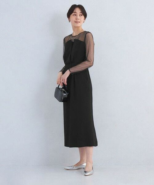 ドットチュールビスチェ　ワンピース　2 グリーンレーベルリラクシング ドットチュール ビスチェ ワンピース 2（ドレス）｜green label