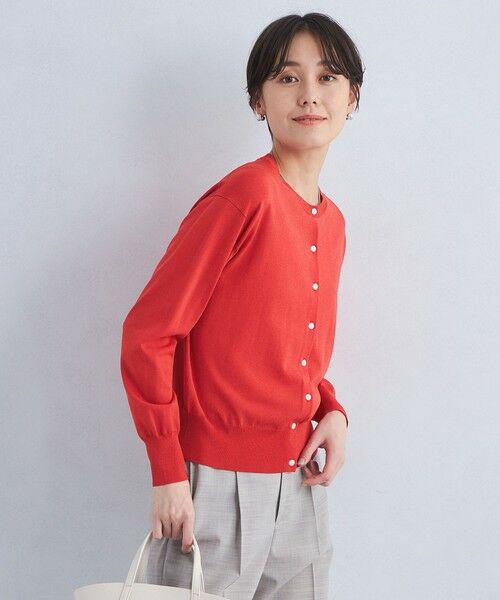 green label relaxing/グリーンレーベル リラクシング ドラキー クルーネック ニット カーディガン RED FREE green label relaxing/グリーンレーベル リラクシング ドラキー クルーネック ニット カーディガン RED FREE