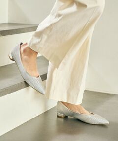 ♦︎新品♦︎JETTE♦︎シルバーフラットシューズ♦︎ シルバー NEWバレエシューズwithレザーソール | SHOESbakery