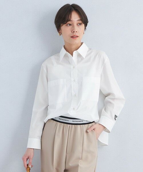 green label relaxing/グリーンレーベル リラクシング 【別注】<PROTAGONISTA>エンブロイダリー シャツ OFF WHITE FREE green label relaxing/グリーンレーベル リラクシング 【別注】<PROTAGONISTA>エンブロイダリー シャツ OFF WHITE FREE
