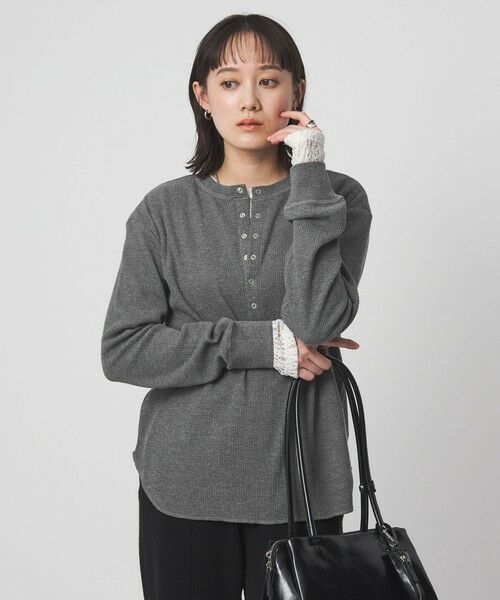 green label relaxing / グリーンレーベル リラクシング カットソー | ＜at ease＞ヘンリーネック ワッフル プルオーバー カットソー | 詳細5