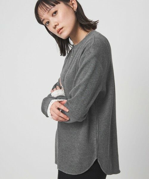 green label relaxing / グリーンレーベル リラクシング カットソー | ＜at ease＞ヘンリーネック ワッフル プルオーバー カットソー | 詳細7