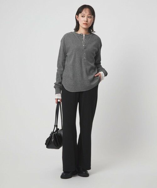 green label relaxing / グリーンレーベル リラクシング カットソー | ＜at ease＞ヘンリーネック ワッフル プルオーバー カットソー | 詳細8