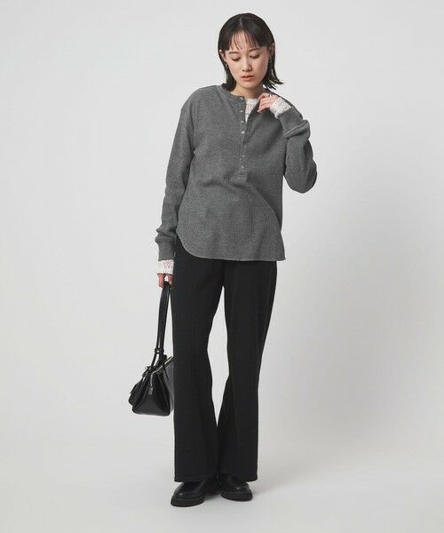 green label relaxing / グリーンレーベル リラクシング カットソー | ＜at ease＞ヘンリーネック ワッフル プルオーバー カットソー | 詳細9