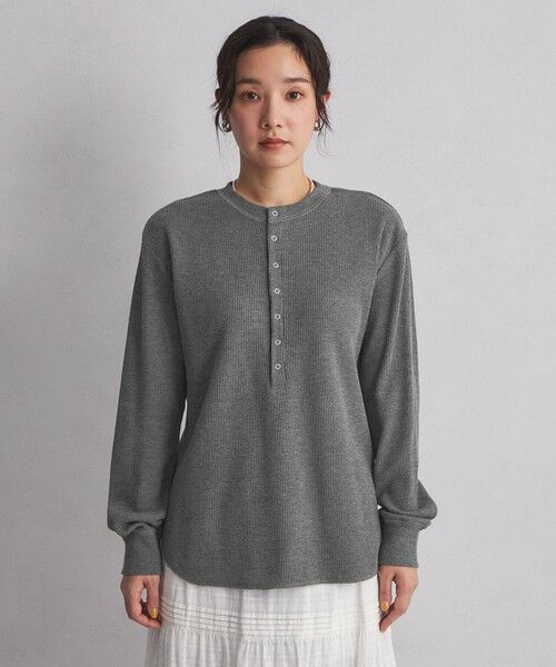 green label relaxing / グリーンレーベル リラクシング カットソー | ＜at ease＞ヘンリーネック ワッフル プルオーバー カットソー | 詳細10