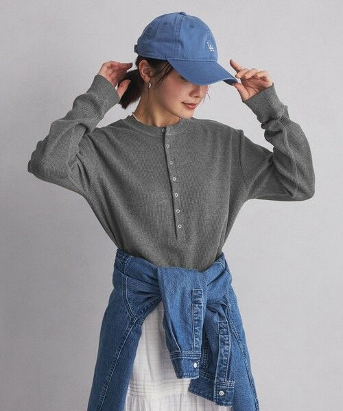 green label relaxing / グリーンレーベル リラクシング カットソー | ＜at ease＞ヘンリーネック ワッフル プルオーバー カットソー | 詳細1