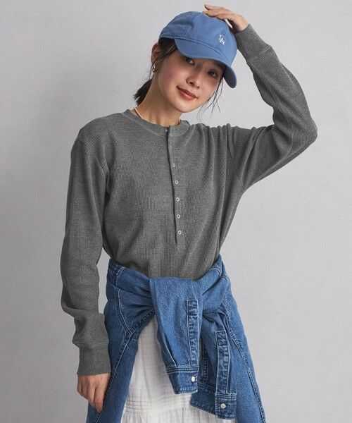 green label relaxing / グリーンレーベル リラクシング カットソー | ＜at ease＞ヘンリーネック ワッフル プルオーバー カットソー | 詳細2