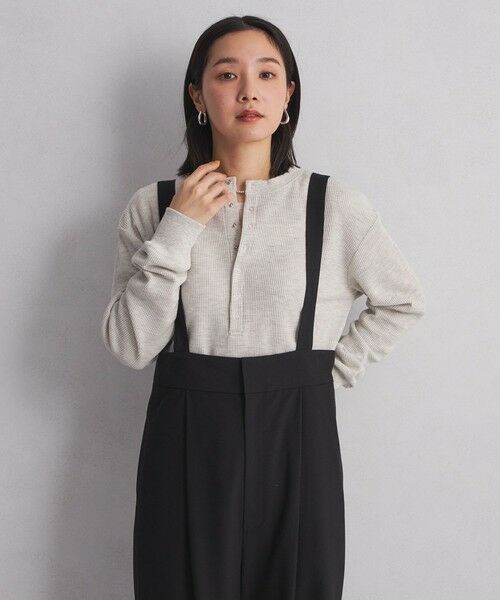 green label relaxing / グリーンレーベル リラクシング カットソー | ＜at ease＞ヘンリーネック ワッフル プルオーバー カットソー | 詳細17