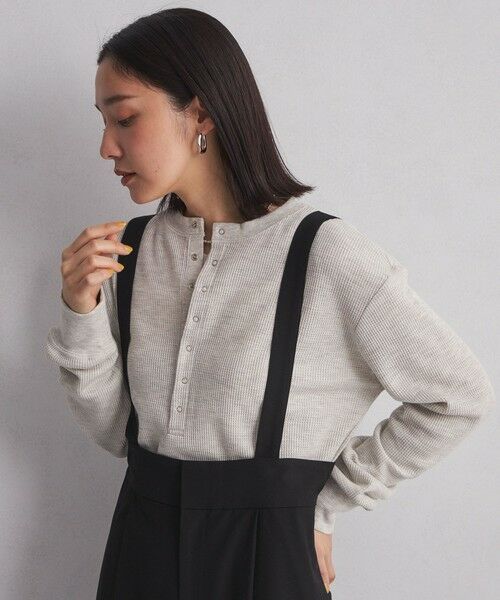 green label relaxing/グリーンレーベル リラクシング <at ease>ヘンリーネック ワッフル プルオーバー カットソー NATURAL FREE green label relaxing/グリーンレーベル リラクシング <at ease>ヘンリーネック ワッフル プルオーバー カットソー NATURAL FREE