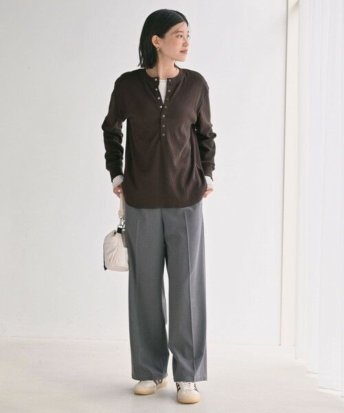 green label relaxing / グリーンレーベル リラクシング カットソー | ＜at ease＞ヘンリーネック ワッフル プルオーバー カットソー | 詳細24