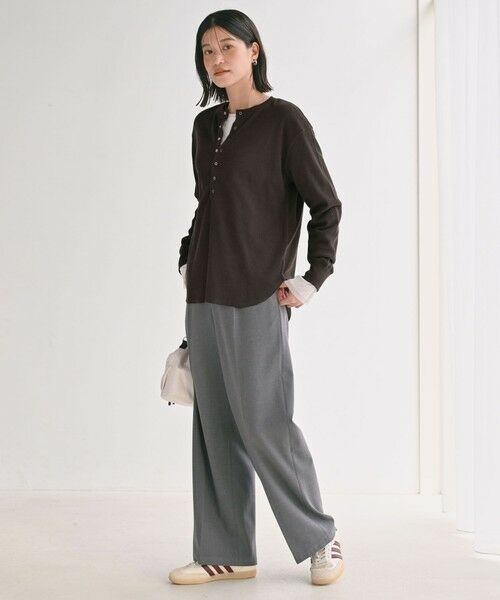 green label relaxing / グリーンレーベル リラクシング カットソー | ＜at ease＞ヘンリーネック ワッフル プルオーバー カットソー | 詳細26