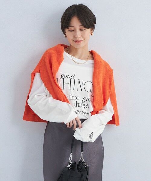 green label relaxing/グリーンレーベル リラクシング 【別注】<PROTAGONISTA>プリント ロングスリーブ Tシャツ OFF WHITE FREE green label relaxing/グリーンレーベル リラクシング 【別注】<PROTAGONISTA>プリント ロングスリーブ Tシャツ OFF WHITE FREE