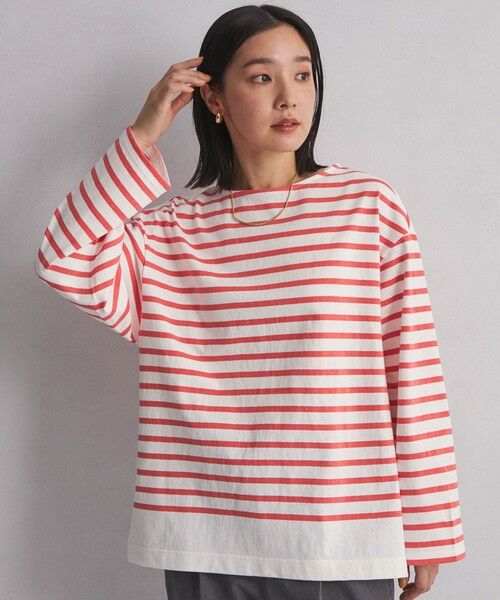 green label relaxing/グリーンレーベル リラクシング <at ease>パネルボーダー ロングスリーブ カットソー LT. PINK FREE green label relaxing/グリーンレーベル リラクシング <at ease>パネルボーダー ロングスリーブ カットソー LT. PINK FREE