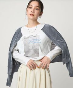 green label relaxing / グリーンレーベル リラクシング カットソー | 【WEB限定】＜at ease＞フォトプリント ロングスリーブ Tシャツ