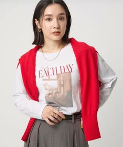 green label relaxing / グリーンレーベル リラクシング カットソー | 【WEB限定】＜at ease＞フォトプリント ロングスリーブ Tシャツ